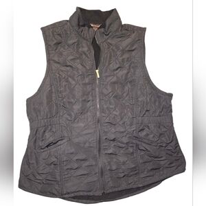 Bit And Bridle Womans Lightweight Zip Up Quilted Vest Size 2X Fleece Lined Black